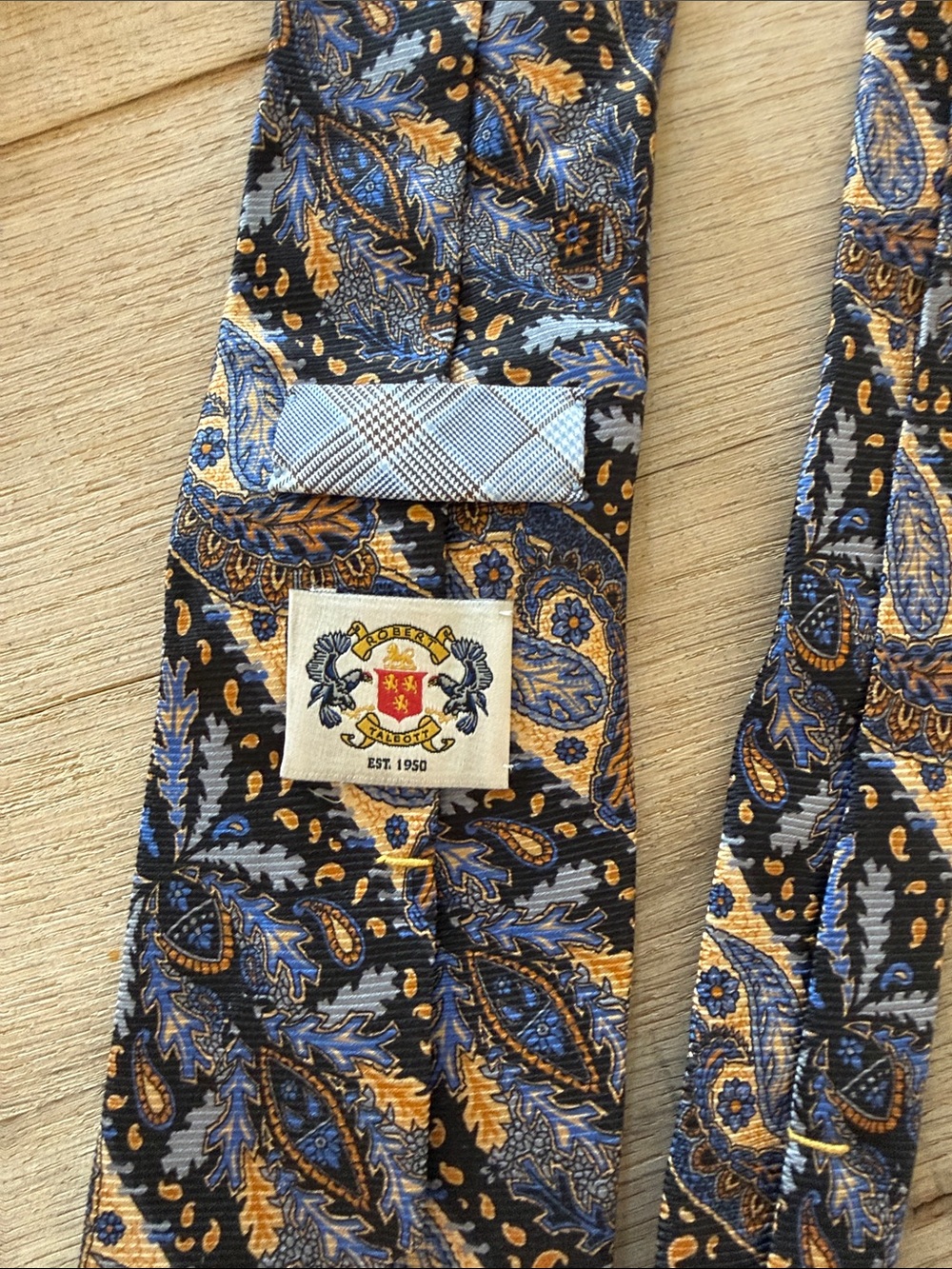 Robert Talbott Paisley Silk Tie in Blue and Gold